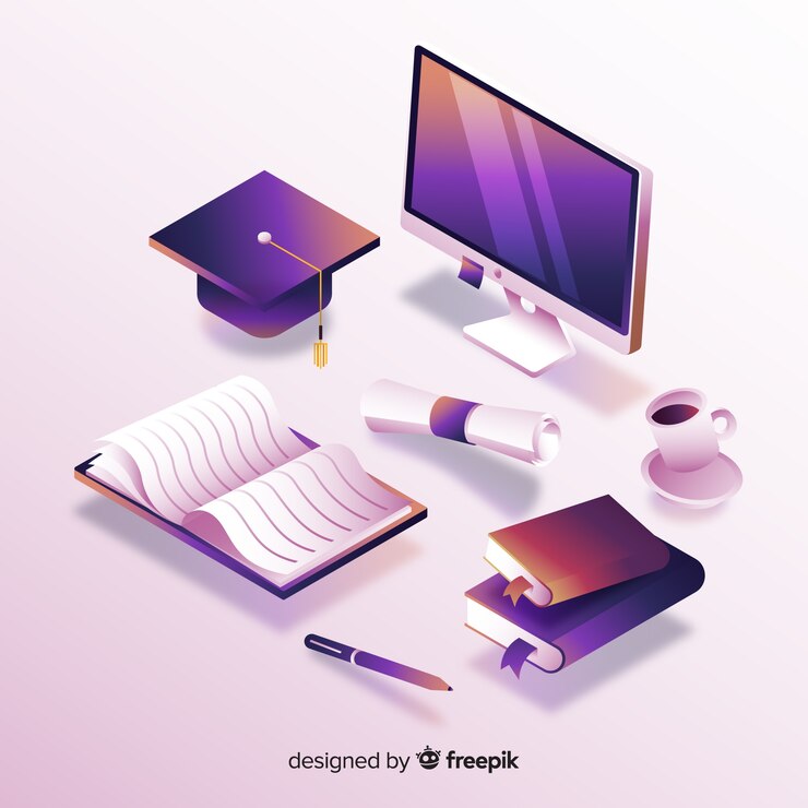 무료 Vector 아이소 메트릭 대학 개념 배경