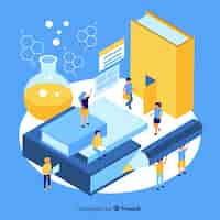 Free vector isometric university concept