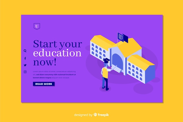 Isometric university landing page