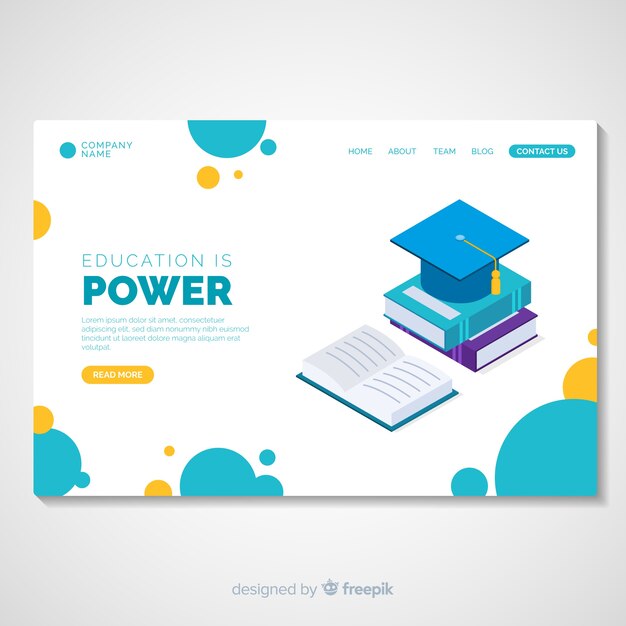 Isometric university landing page