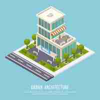 Free vector isometric urban architecture