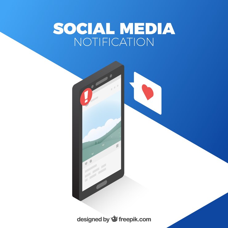 Free Vector isometric view of mobile phone with instagram post