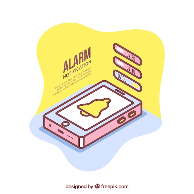 Free vector isometric view of mobile phone with instagram post
