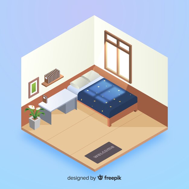 Isometric view of modern home interior