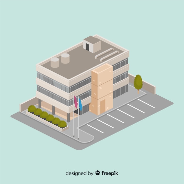 Isometric view of modern office building