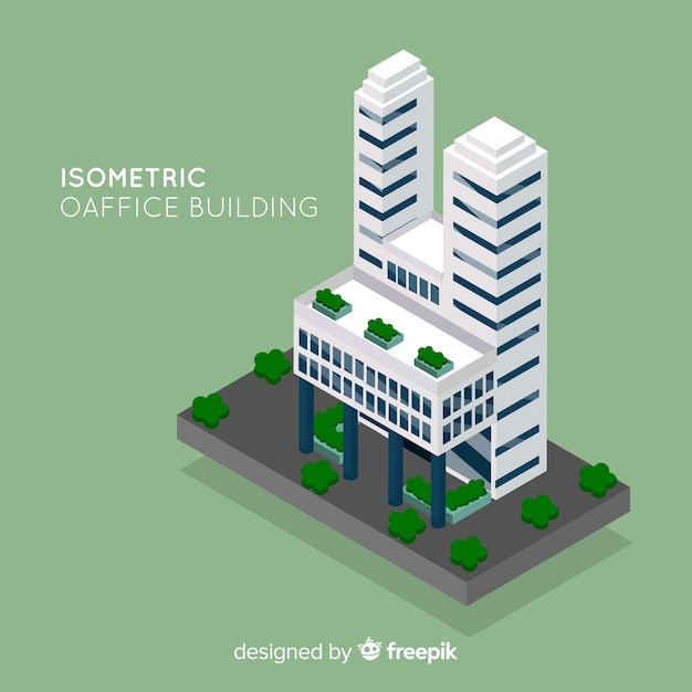 Изометрический вид современного офисного здания