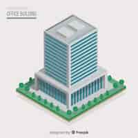 Free vector isometric view of modern office building