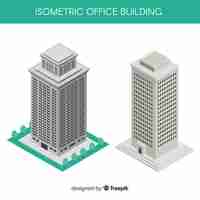 Free vector isometric view of modern office buildings