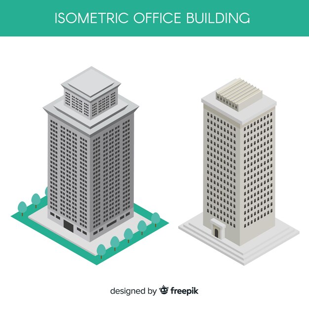 Isometric view of modern office buildings