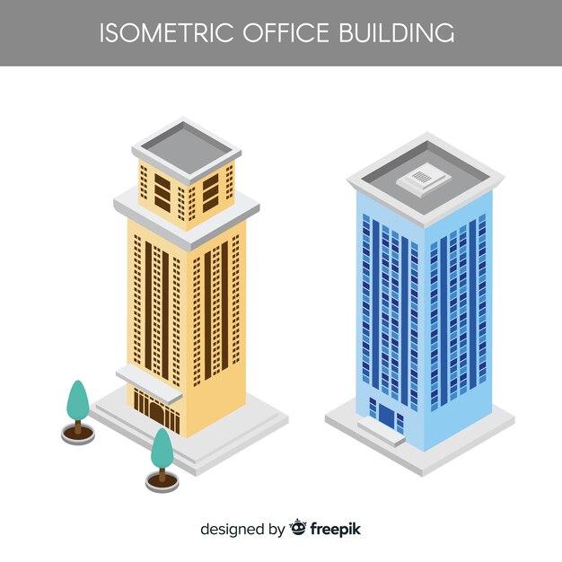 Isometric view of modern office buildings