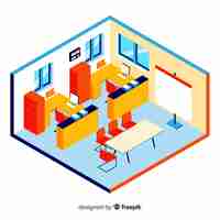 Free vector isometric view of professional office interior