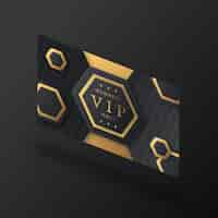 Free vector isometric vip card with golden details