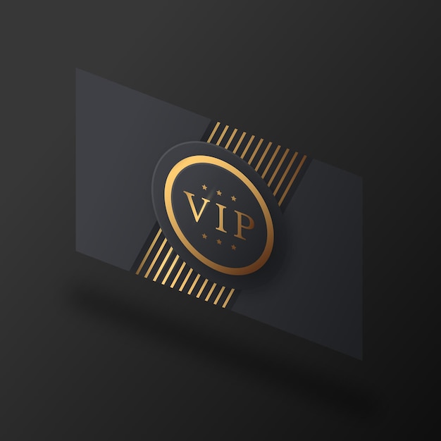 Free vector isometric vip card with golden details