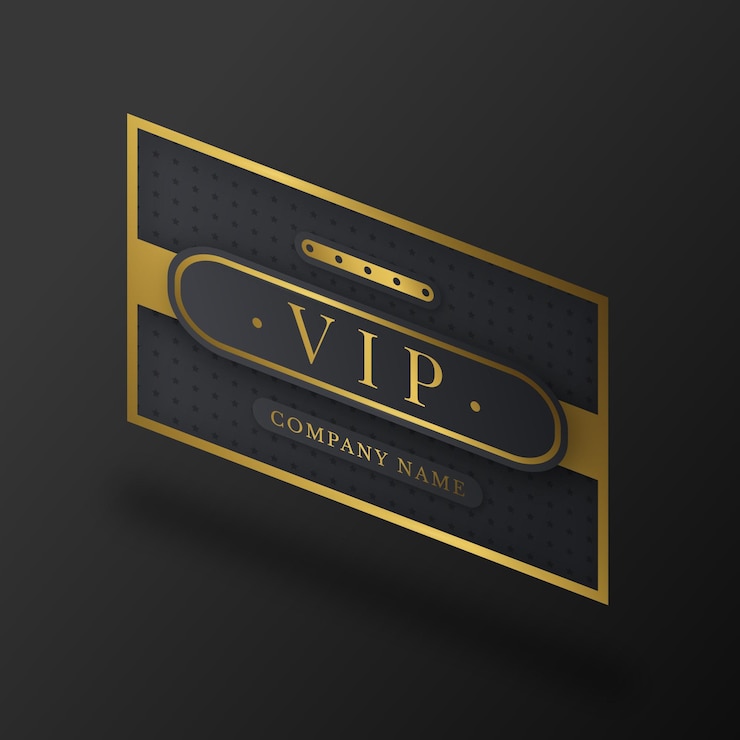 무료 Vector 황금 세부 사항이 있는 아이소메트릭 vip 카드