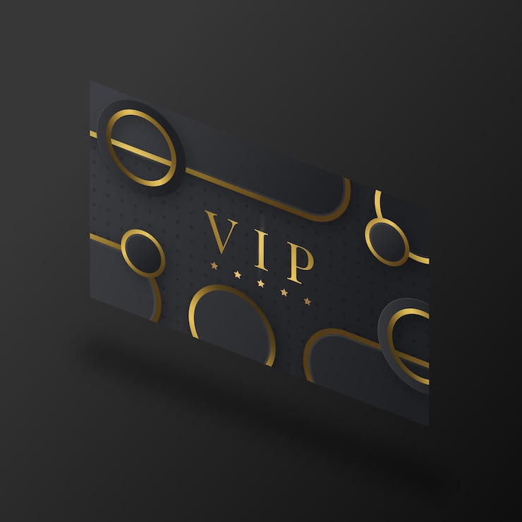 Бесплатный Вектор изометрическая vip-карта с золотыми деталями