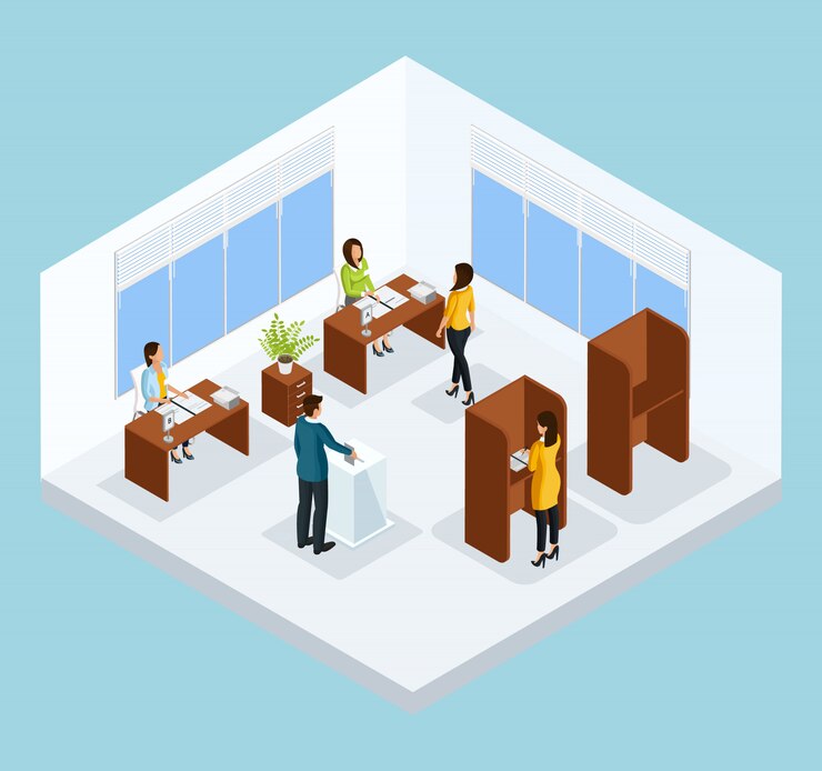Free Vector isometric voting process concept
