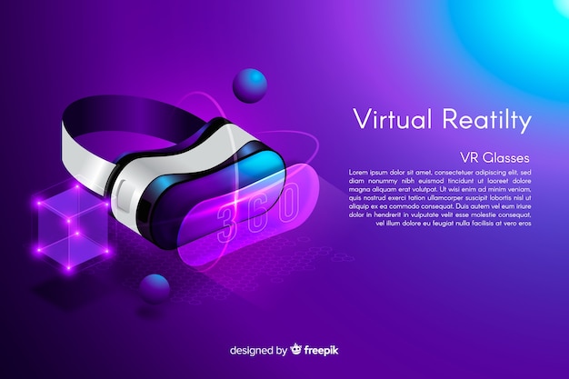 Isometric VR glasses background