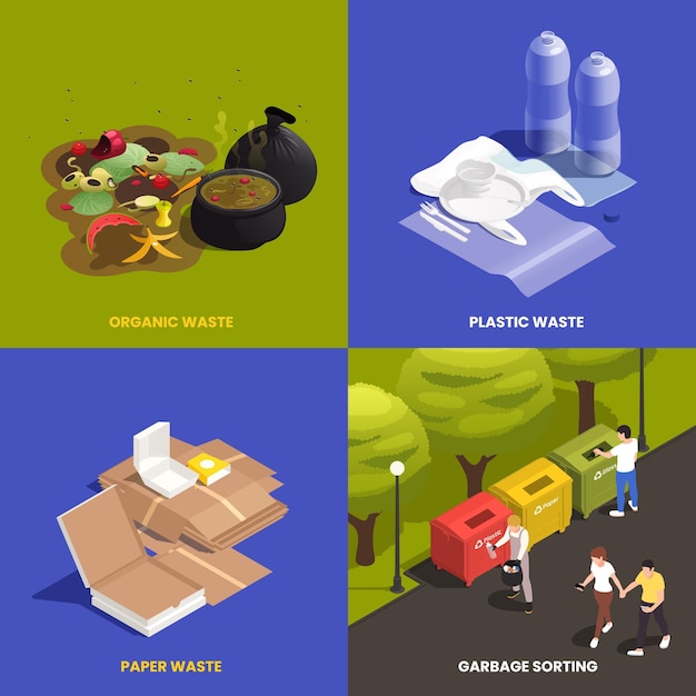 Free vector isometric waste design concept