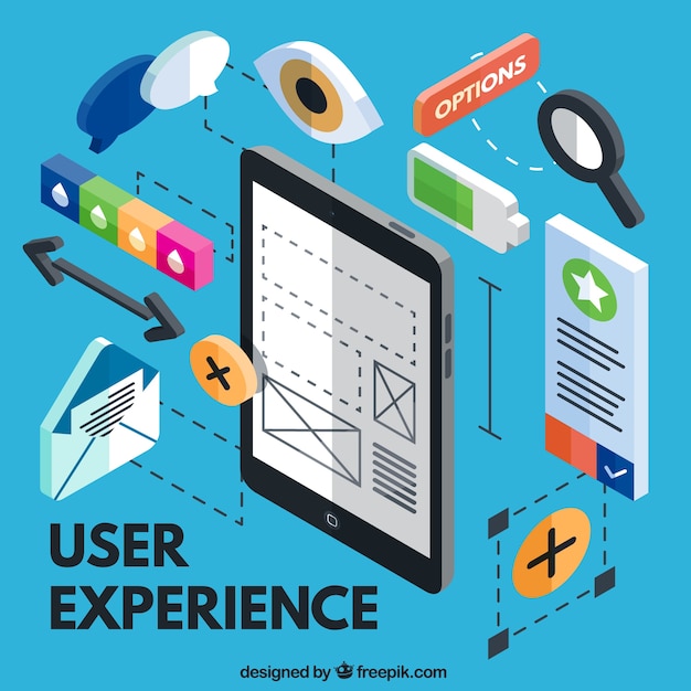 Isometric web elements of user experience