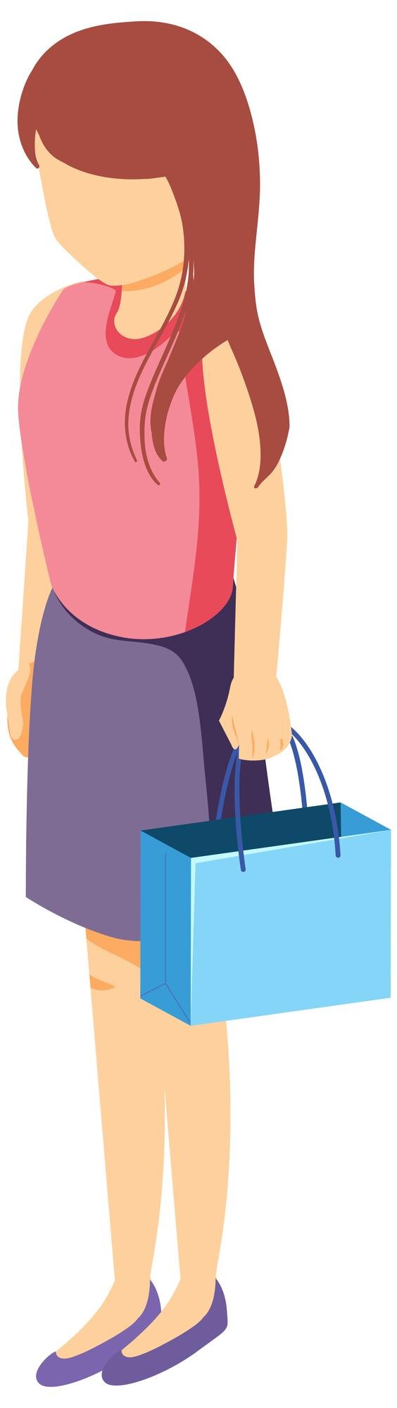 Free Vector isometric woman icon on white background