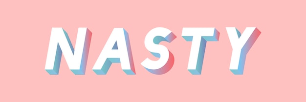 Vector Templates: Isometric “Fantastic” Word on a Millennial Pink Background