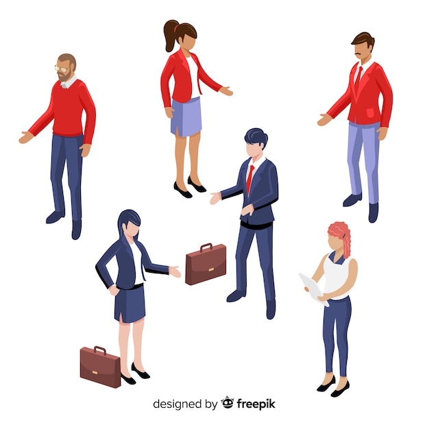 Isometric young business workers