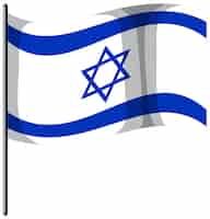 Free vector israel flag icon banner in cartoon vector style