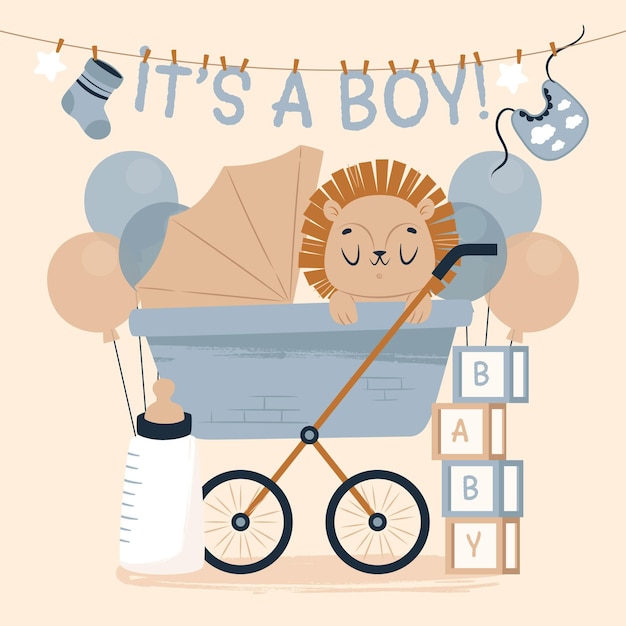 It is a boy birthday illustration