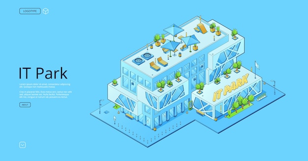 IT park technopark isometric office building