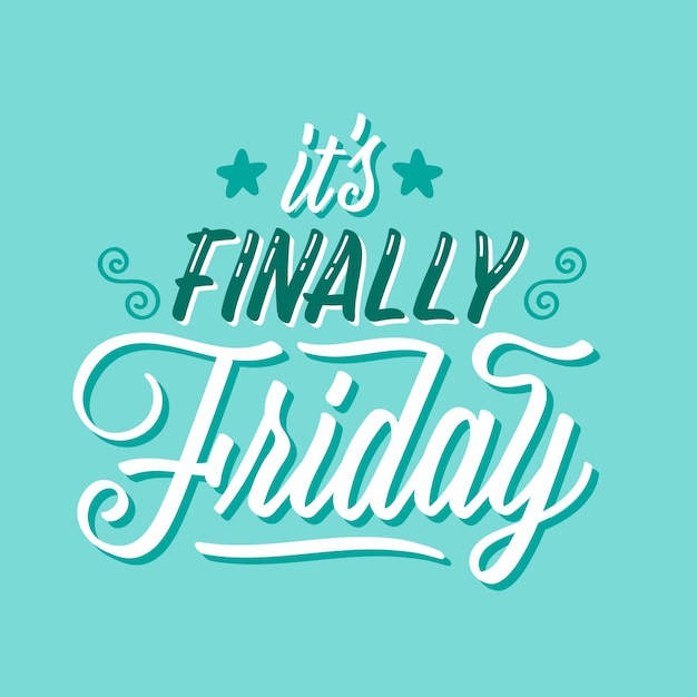 Free vector it's finally friday lettering