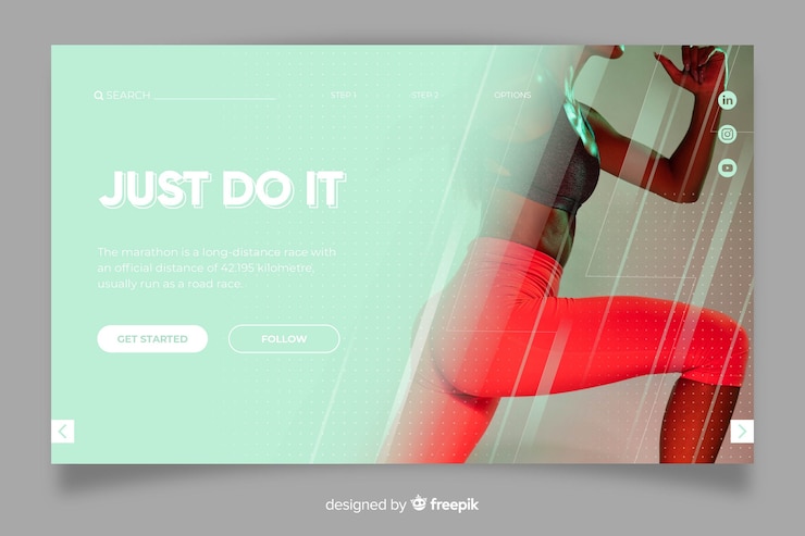 Free Vector do it sport landing page
