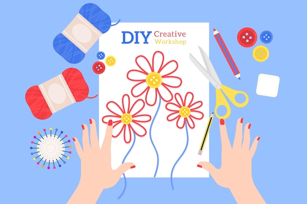 Free vector do it yourself sewing flowers