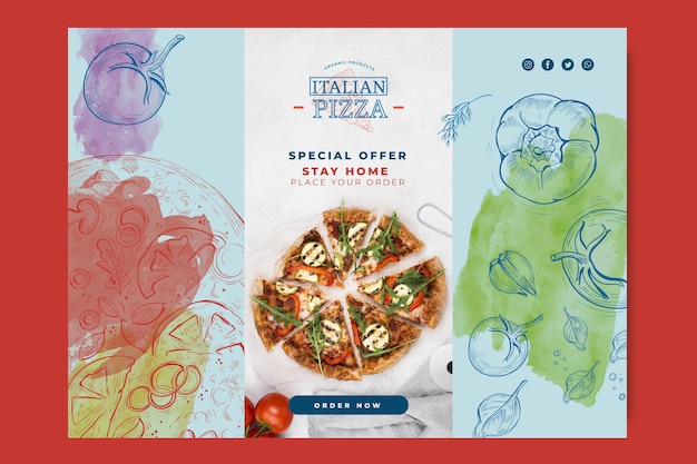 Free vector italian food banner concept