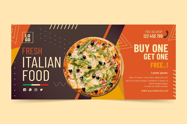 Free vector italian food banner template