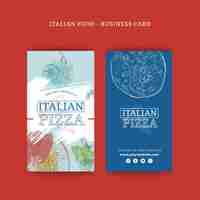 Free vector italian food double-sided businesscard v