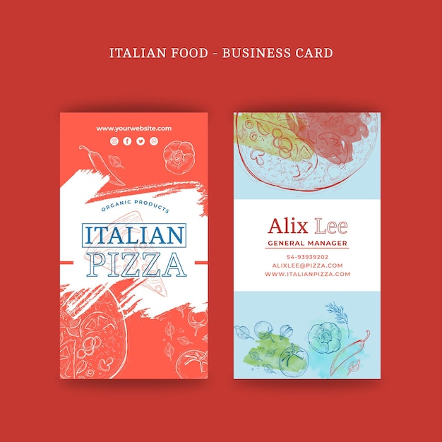 Italian food double-sided businesscard v