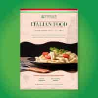 Free vector italian food flyer print template