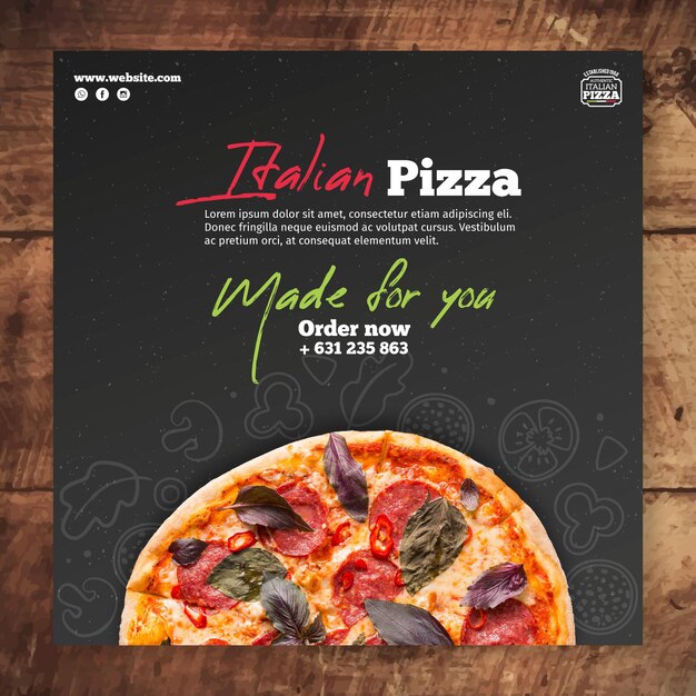 Italian food flyer template