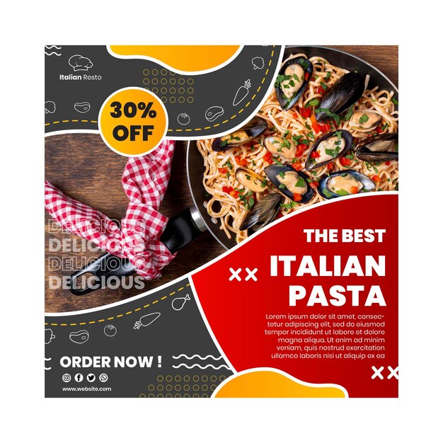 Italian food flyer template