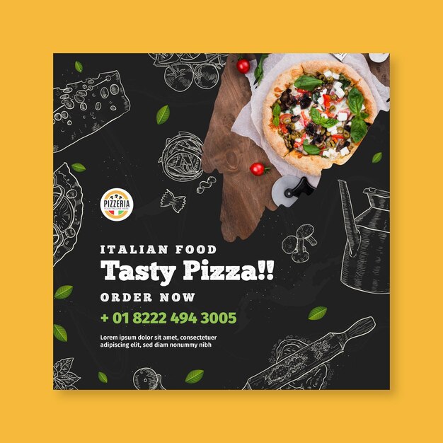 Italian food flyer template
