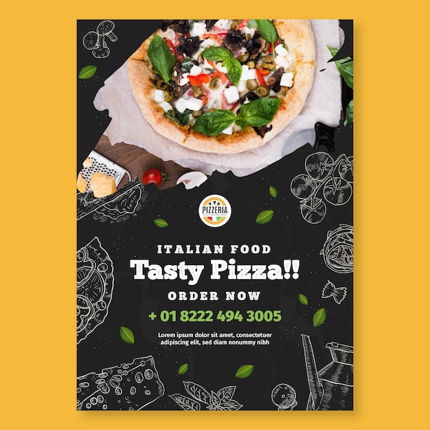 Italian food flyer template