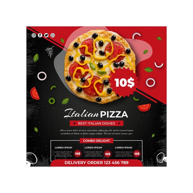 Italian food flyer template