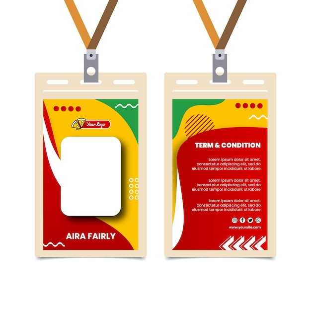 Italian food id card template