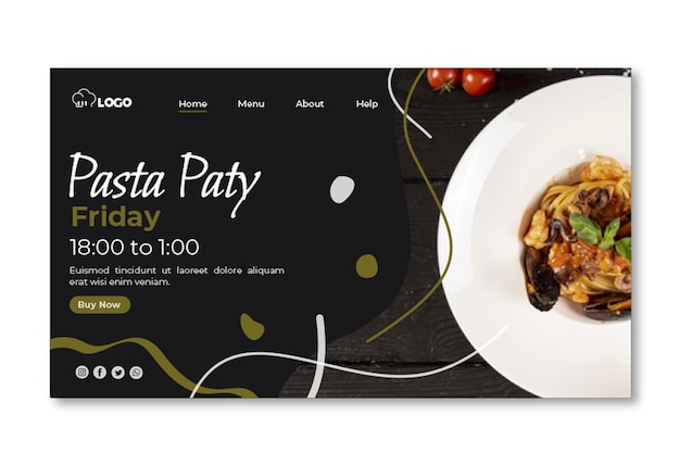 Free vector italian food landing page template