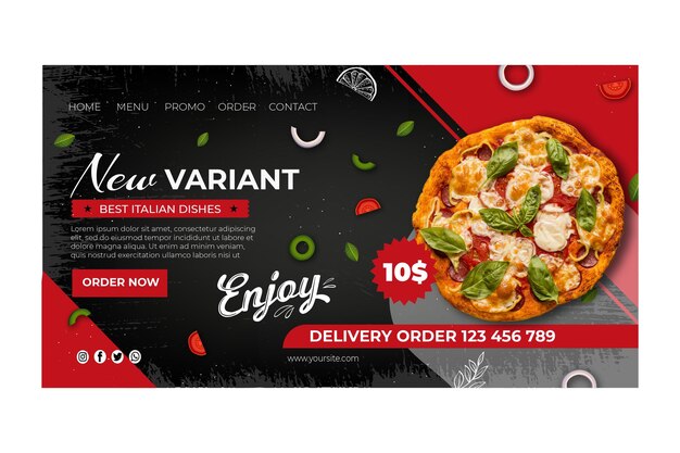 italian food landing page template