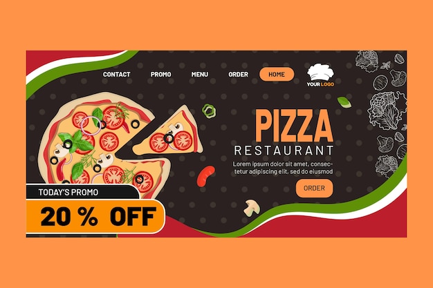 Free vector italian food landing page