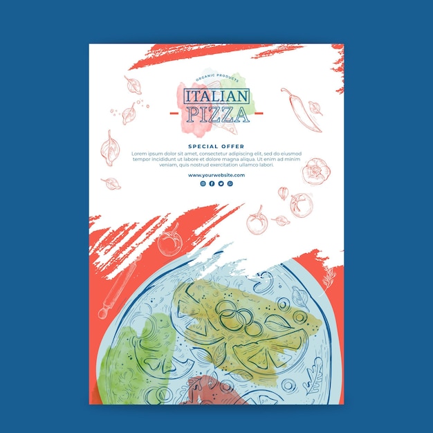Бесплатное векторное изображение Концепция плаката итальянской кухни