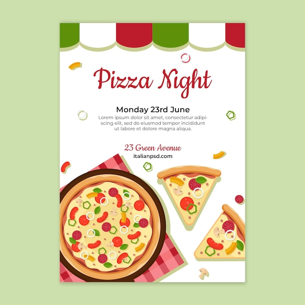 Free vector italian food poster template