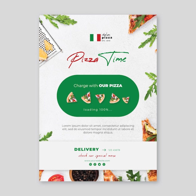 Free vector italian food vertical flyer