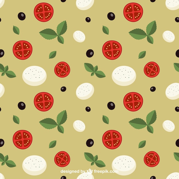 Free vector italian ingredients pattern